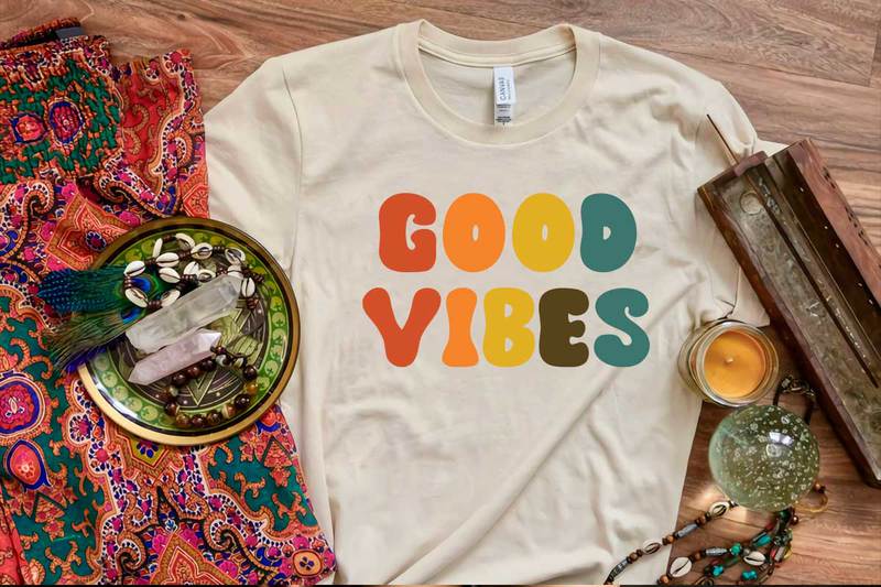 Good Vibes Only SVG, Retro Hippie Cut File