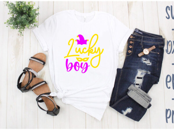 Lucky boy t shirt vector graphic