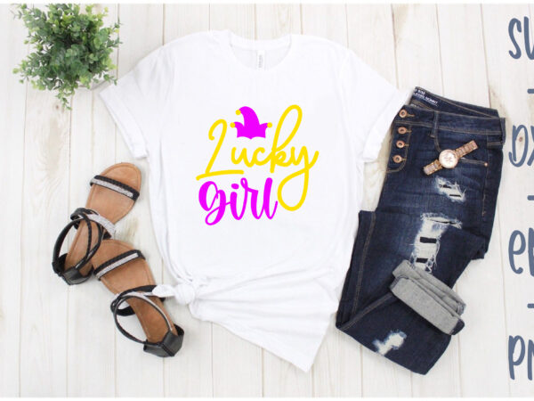 Lucky girl t shirt vector graphic