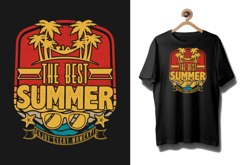 Summer vacation t shirt design bundle, Retro t shirt, Retro vintage t shirt, Retro typography t shirt, Vintage summer t shirt bundle,