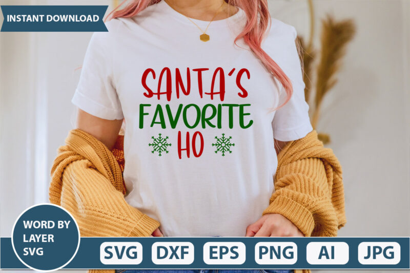 Santa’s Favorite Ho SVG Vector for t-shirt