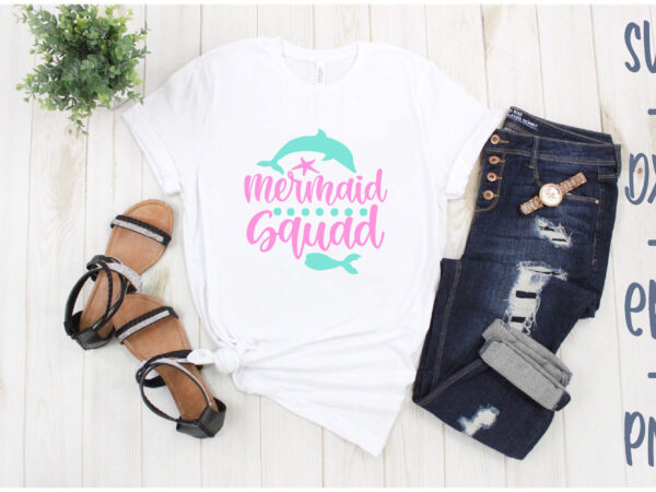 Mermaid squad t shirt designs for sale