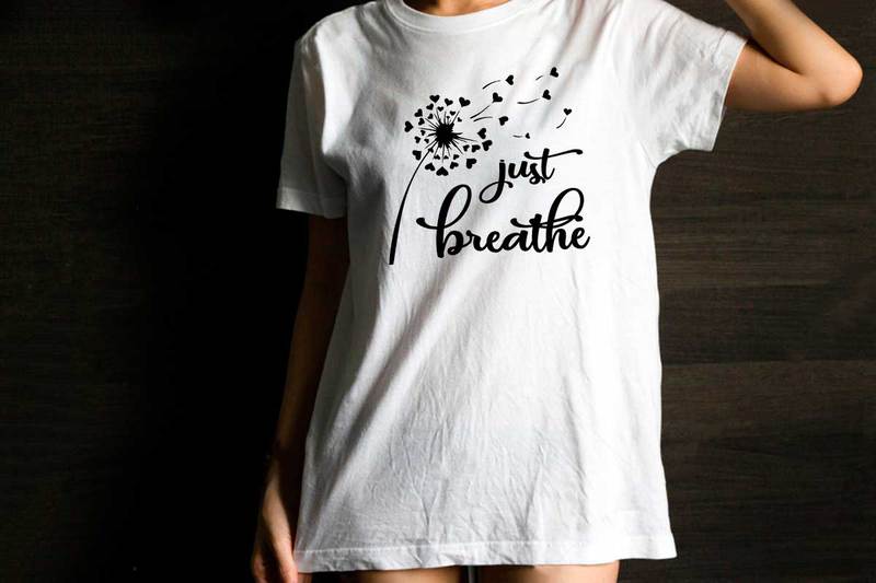 Just Breathe Sublimation Design Cute Womens Shirt Png 