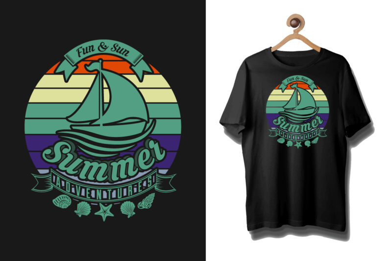 Summer vacation t shirt design bundle, Retro t shirt, Retro vintage t shirt, Retro typography t shirt, Vintage summer t shirt bundle,