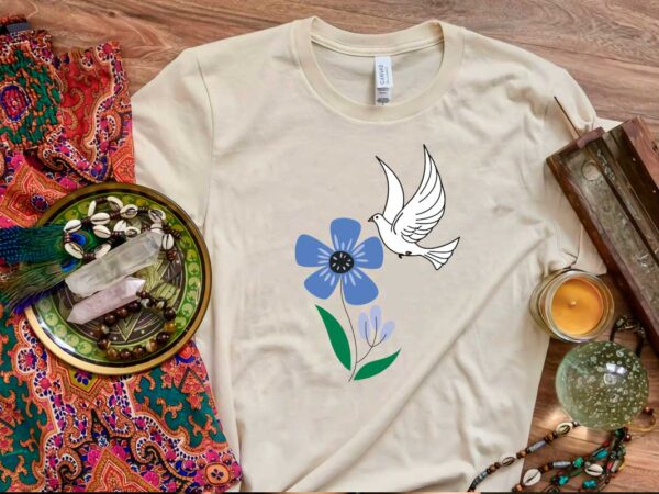 Hippie gift idea, flower bird peace diy crafts svg files for cricut, silhouette sublimation files graphic t shirt