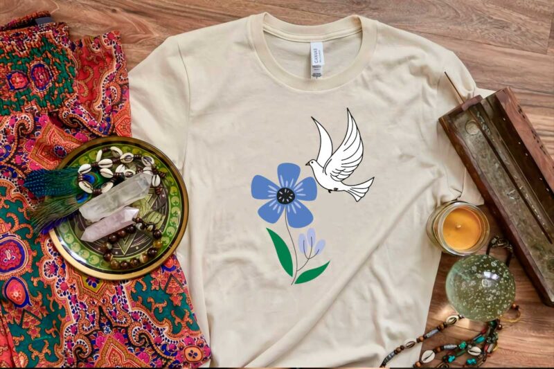 Hippie Gift Idea, Flower Bird Peace Diy Crafts Svg Files For Cricut, Silhouette Sublimation Files