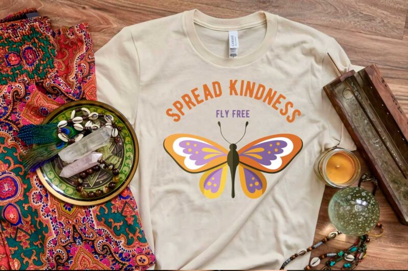 Hippie Gift Idea, Spread Kindness Fly Free Diy Crafts Svg Files For Cricut, Silhouette Sublimation Files