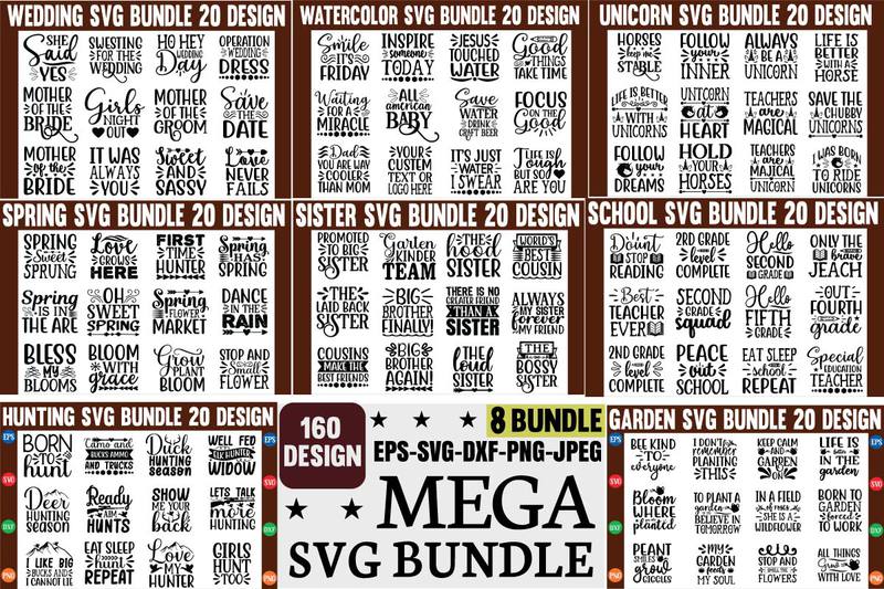 Mega Svg Bundle 160 High Quality Svg Design - Buy T-shirt Designs