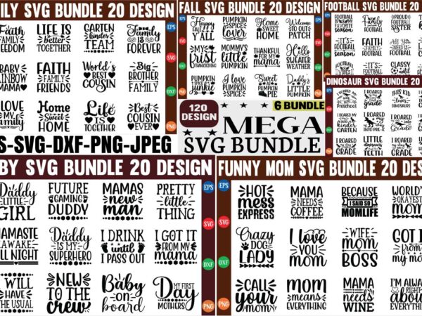 Mega svg bundle 120 high quality svg design