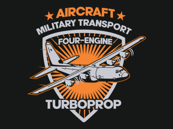 Aircraft military transport t shirt vector