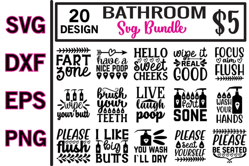 bathroom svg bundle - Buy t-shirt designs