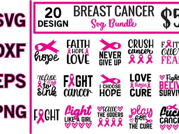 Breast cancer svg bundle t shirt template