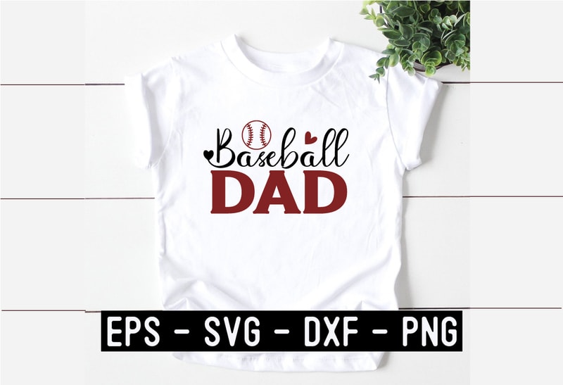 Baseball papa, Dad t-shirt design - free svg file for members