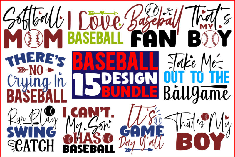 Baseball SVG T shirt Design bundle