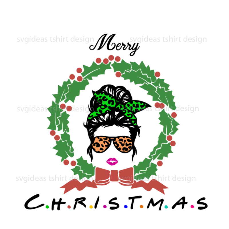 Merry Christmas, Home Sign Messy Bun Wreath Diy Crafts Svg Files For Cricut, Silhouette Sublimation Files