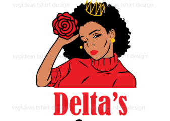 Black Deltas Girl Holding Rose Diy Crafts Svg Files For Cricut t shirt template