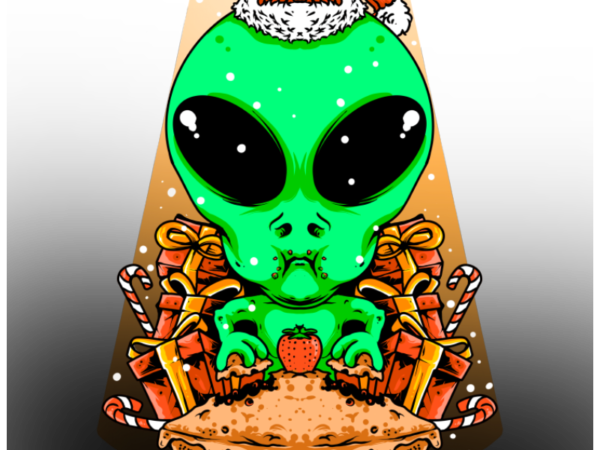 Christmas alien t shirt vector file