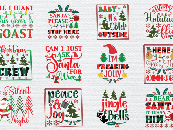 Christmas svg bundle digital download commercial use svg files for cricut silhouette t shirt vector file