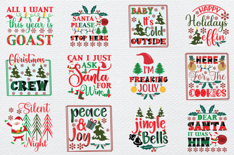 Christmas Svg Bundle digital download commercial use svg files for Cricut Silhouette