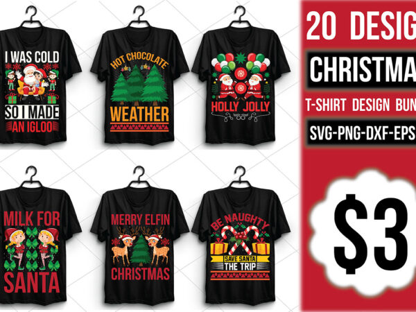 Christmas t-shirt design bundle