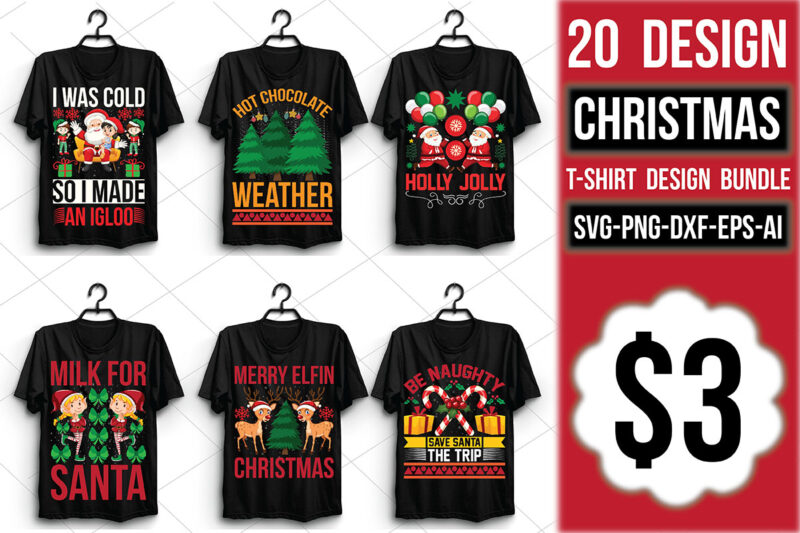 Christmas T-shirt Design Bundle