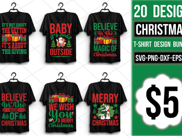 Christmas t-shirt design bundle