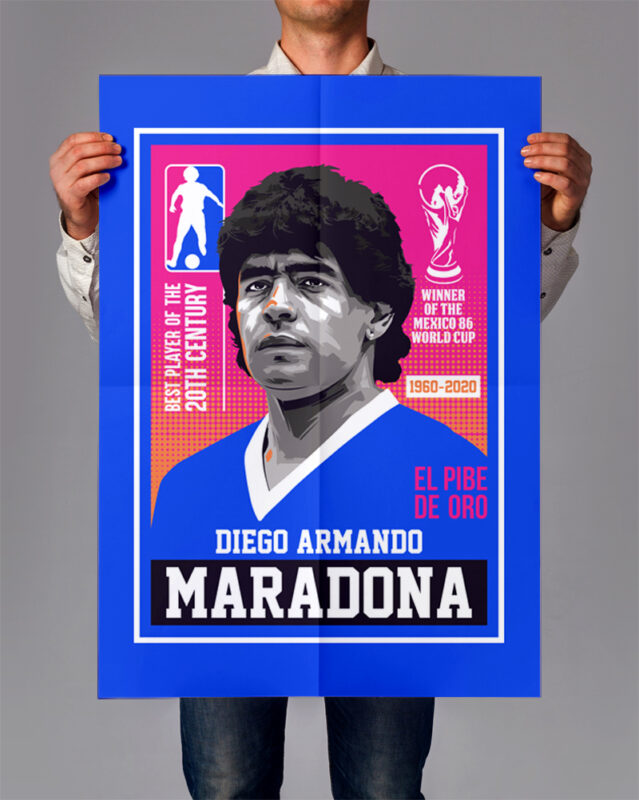 Diego Maradona Poster Men's T-Shirt - Customon