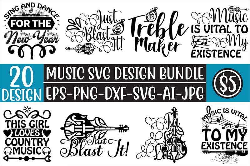 Music Svg Bundle - Buy t-shirt designs