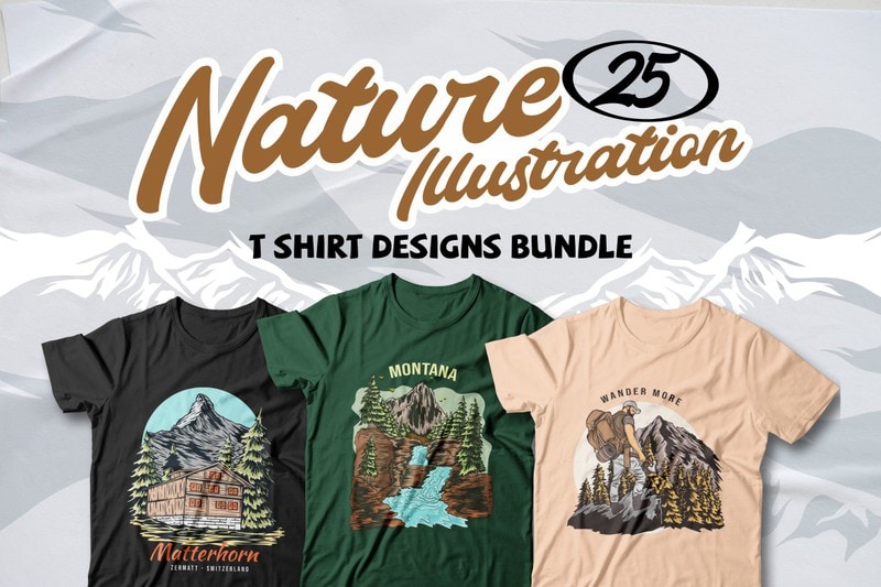 The Mountain Tee/ Nature Bundle - Tops