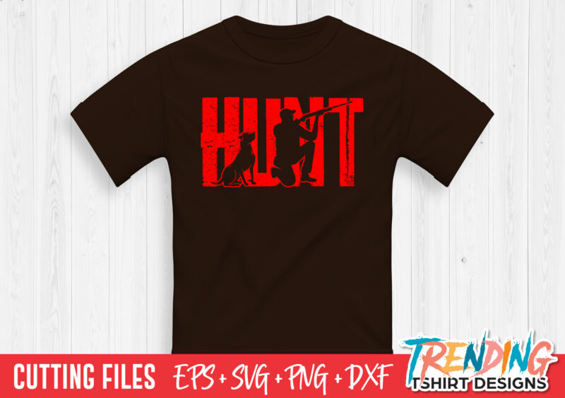 Hunt Man And Dog SVG T-Shirt Design