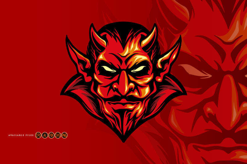 Angry Red Demon Mascot Illustrations