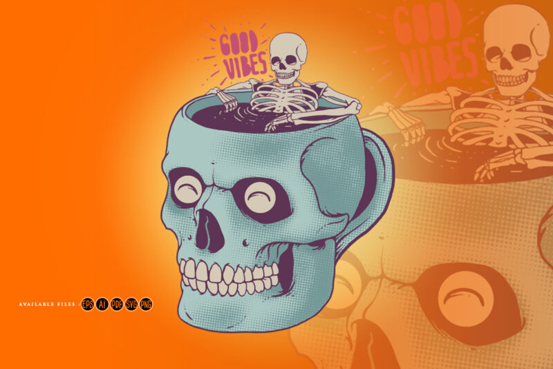 Relaxing Skull Mug Good Vibes