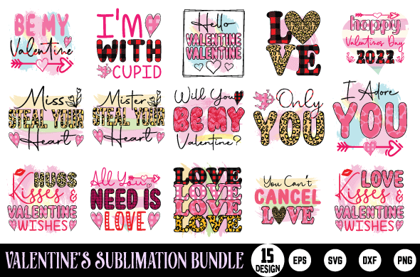 Valentine Bundle 10 Designs for Sublime Stencil, Giftpapers
