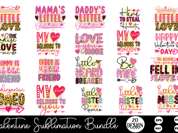 Valentine sublimation bundle t shirt vector art