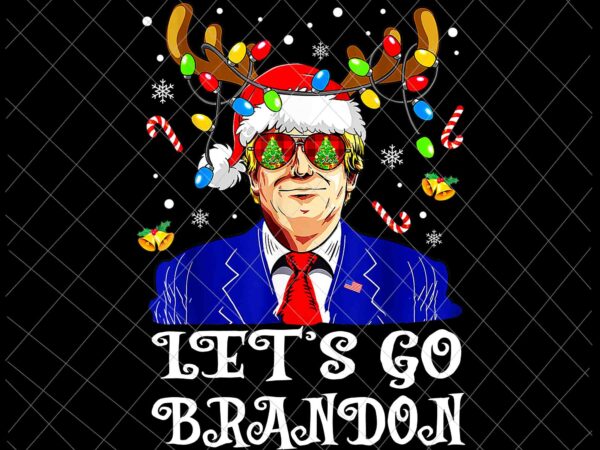 Let’s go brandon trump png, christmas sweater vintage png, funny trump christmas png t shirt vector graphic