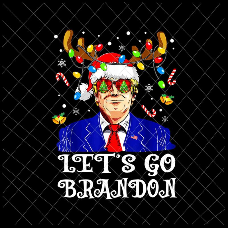 Let’s Go Brandon Trump Png, Christmas Sweater Vintage Png, Funny Trump Christmas Png