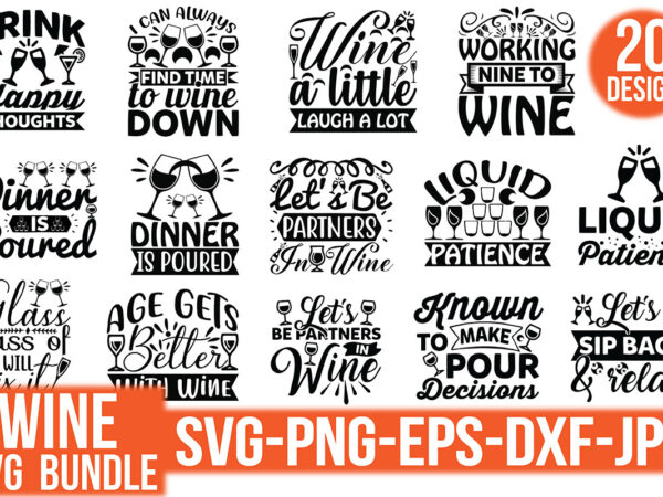 Wine svg design bundle