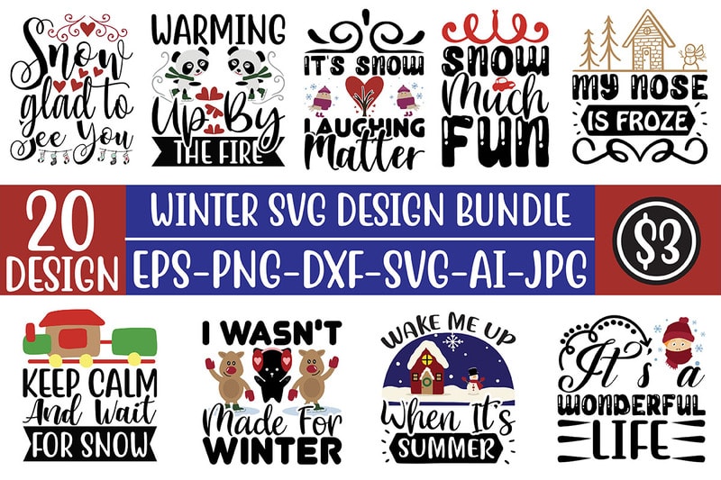 Winter svg design bundle - Buy t-shirt designs