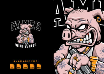 Pig Fames T shirt Design