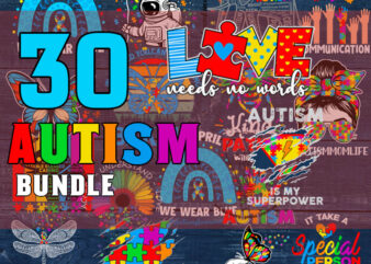 Autism SVG Bundle, Autism Svg, Autism Awareness Svg, Autism Love Svg, Autism Mom Svg, Proud Autism Pack, Cut Files, Cricut, Silhouette, PNG t shirt vector