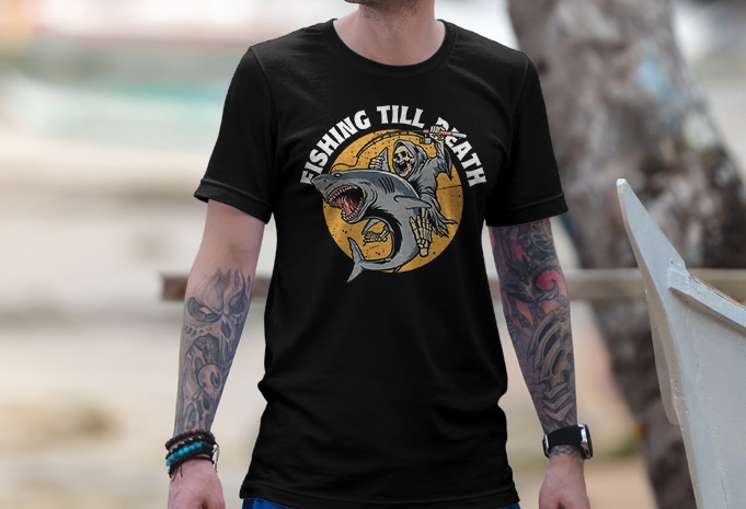 Grim Reaper Fishing T shirt Design