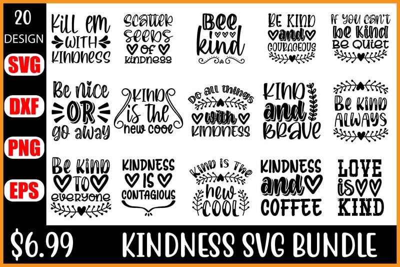 Kindness Svg Bundle - Buy T-shirt Designs