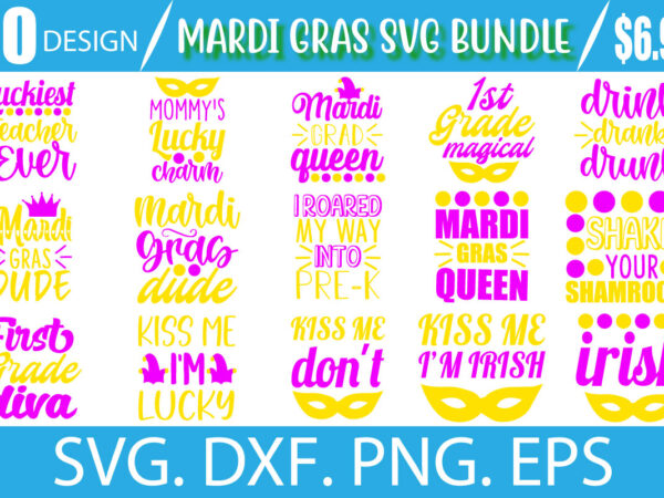 Mardi gras svg bundle t shirt designs for sale