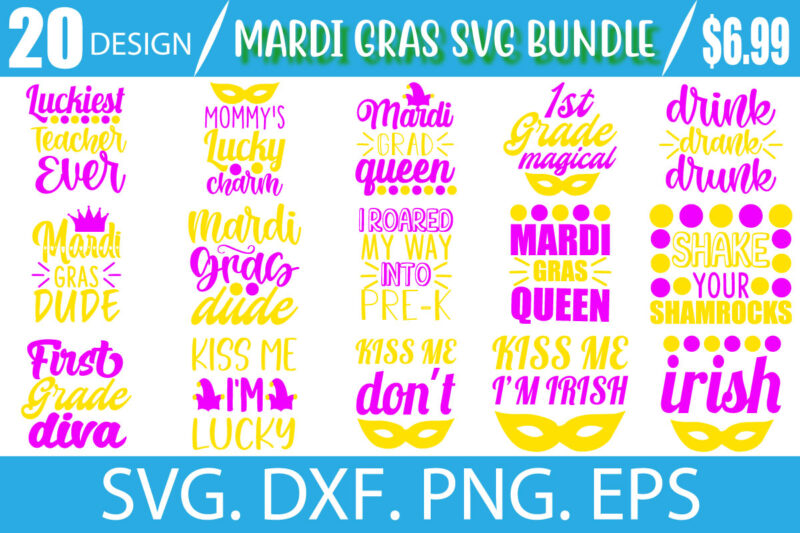 mardi gras svg bundle