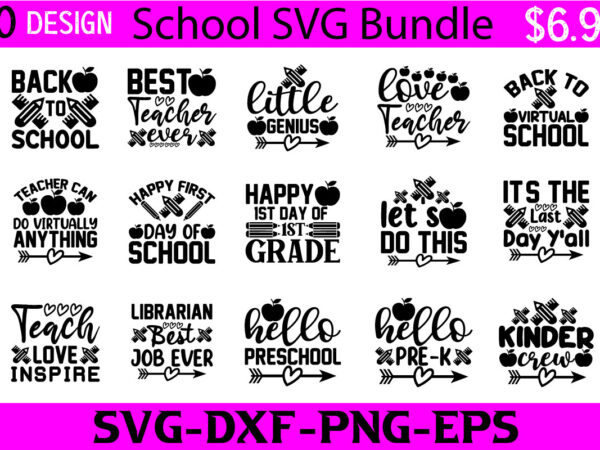 School svg bundle t shirt template vector