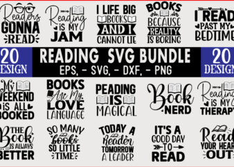 Reading SVG T shirt Design Bundle