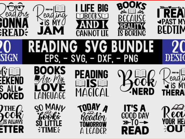 Reading svg t shirt design bundle