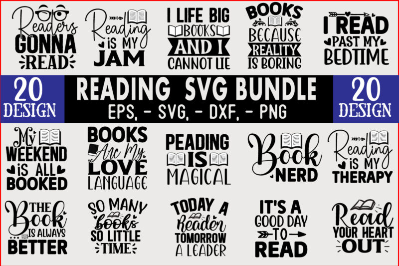 Reading SVG T shirt Design Bundle