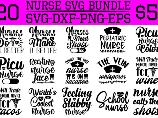 Nurse svg bundle T shirt vector artwork