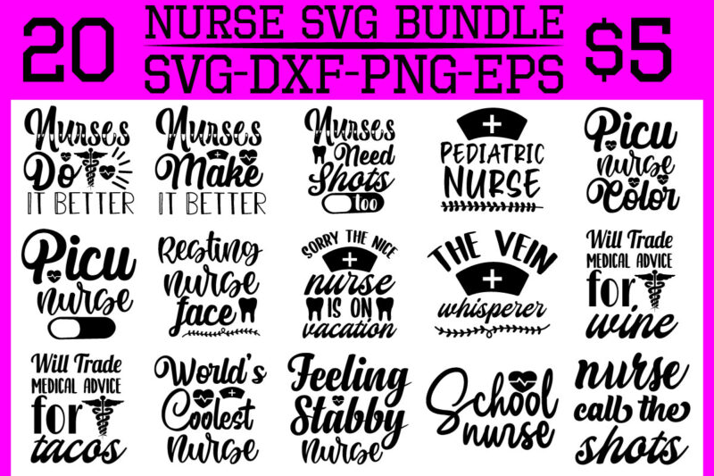 nurse svg bundle